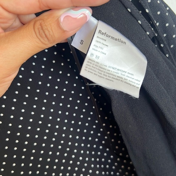 Reformation Mallory Polka Dot Wrap Dress - Picture 9 of 9